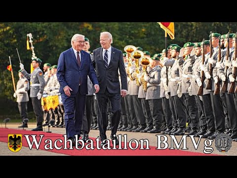 Militärische Ehren der Bundeswehr für Joe Biden - Präsident der USA - Wachbataillon Stabsmusikkorps