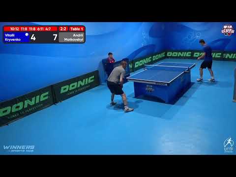 18:30 Vitalii Kryvenko 2-3 Andrii Matkovskyi West 3 WIN CUP 10.11.2022 | TABLE TENNIS WINCUP
