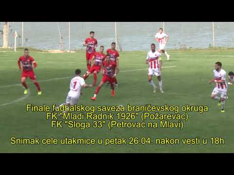 Fudbalska utakmica FK ,,Sloga 33" - FK ,,Mladi Radnik 1926" - Najava