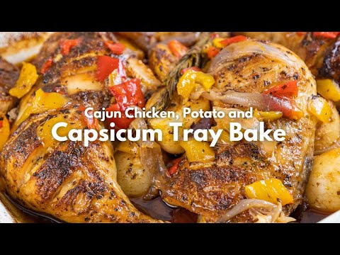 The BEST & EASTEST One-tray Dinner | Cajun Chicken, Potato and Capsicum Tray Bake