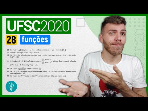 28 VESTIBULAR UFSC 2020 - FUNÇÕES - Se 𝑓(𝑥) = 𝑙𝑜𝑔 𝑥2 e 𝑔(𝑥) = 4−3𝑥 𝑥2+4𝑥+5 , então o domínio de