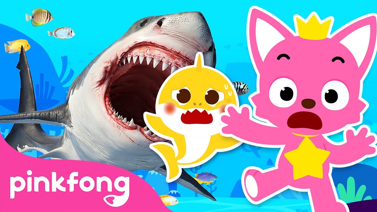[NOVO] 🌟 Um Esconde-esconde Assustador com a Família Tubarão | Pinkfong Canções para crianças