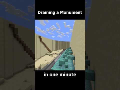 Draining an Ocean Monument in 1 minute in Survival Minecraft