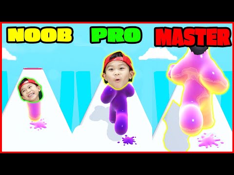 BLOB RUNNER 3D! NOOB vs PRO vs MASTER! In Real Life!