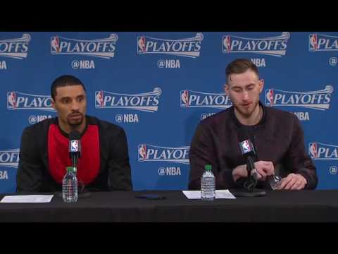 Gordon Hayward  George Hill Postgame Interview  Clippers vs Jazz  Game 6  2017 NBA Playoffs
