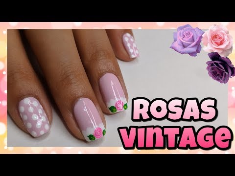 DECORACIÓN DE UÑAS FÁCIL ROSAS VINTAGE ♥ NailArt By Andy