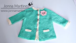 HOW TO CROCHET A BABY CARDIGAN | 1-3 Month old size | Full Tutorial #crochetbabysweater