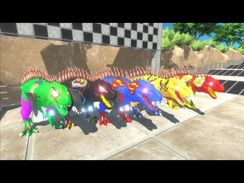 Hunting found Jurassic world evolution 5 T-REX Marvel vs DC Powerup - Dinosaurs Race Champions