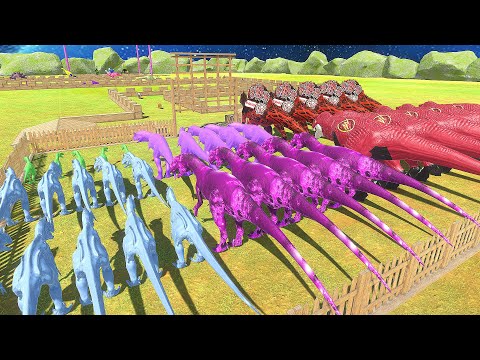 Colored Carnivore Dinosaurs vs All Units Championship – Animal Revolt Battle Simulator