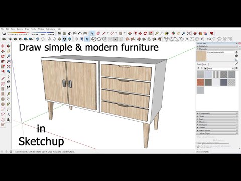 draw simple and modern furniture in sketchup