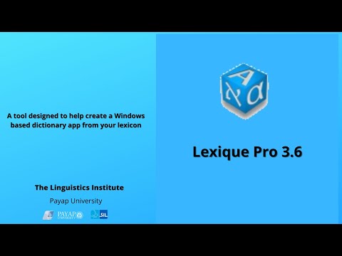 Introduction to Lexique Pro: a tool used to help display your lexical data