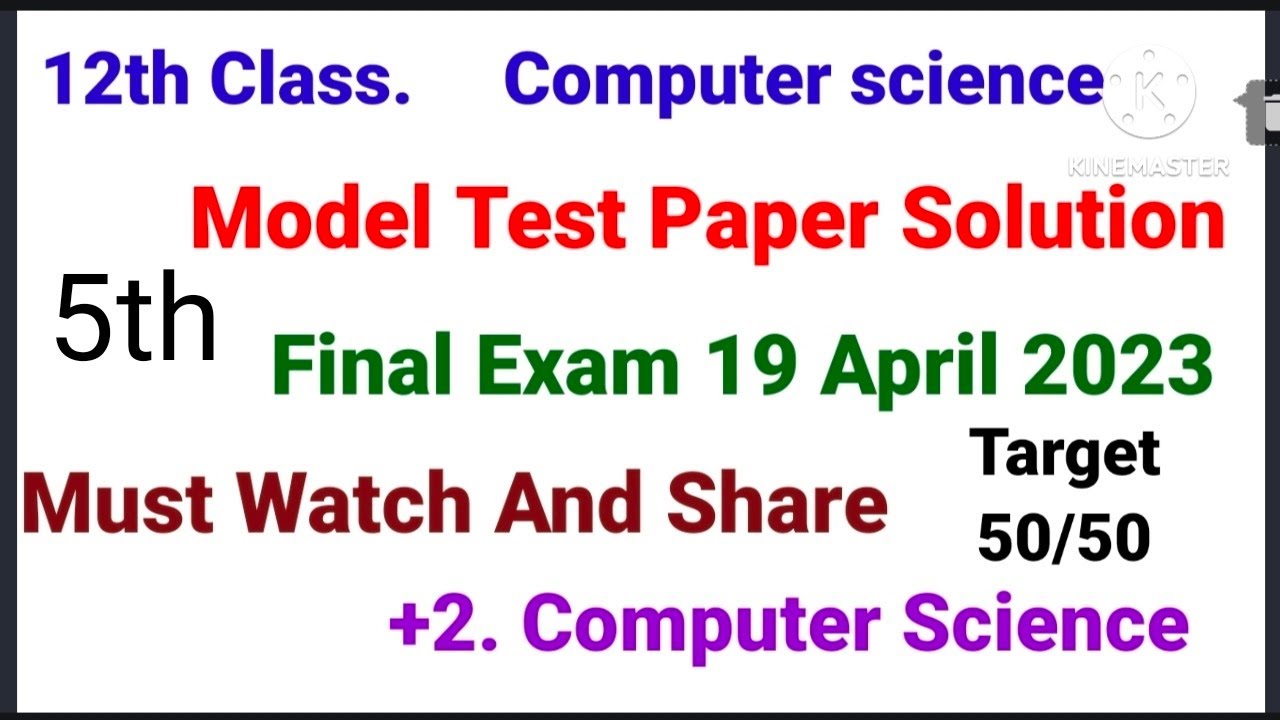 pseb 12th class computer science model test paper solution#final exam April 2023#computer science 12