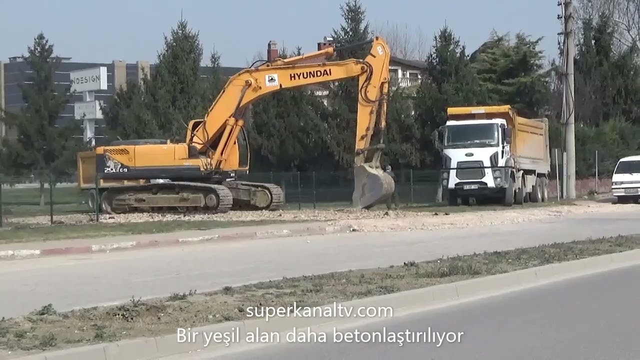 İnegöl'de bir yeşil alan daha betonlaştırılıyor