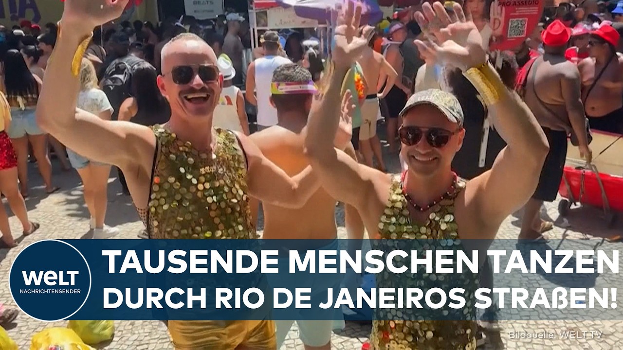 RIO TANZT: Tausende feiern Karneval auf den Straßen von Brasilien – Bunte Kostüme vereinen die Stadt