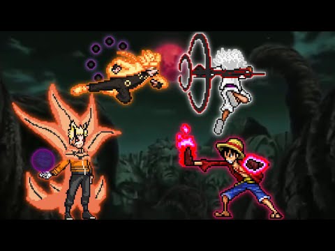 🔥Naruto Baryon Mode V3 OP & Naruto OP(All Form) VS Luffy Gear 5 V2 OP & Luffy OP(All Form) in Mugen