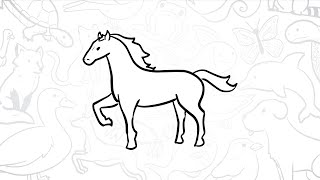 🐎 How to Draw a Simple Horse | Step-by-Step Lesson 🌾