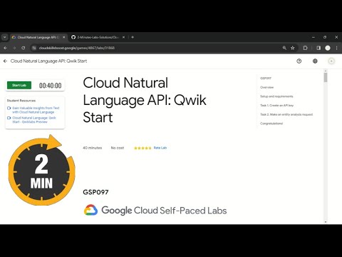 Cloud Natural Language API: Qwik Start | #qwiklabs | #GSP097
