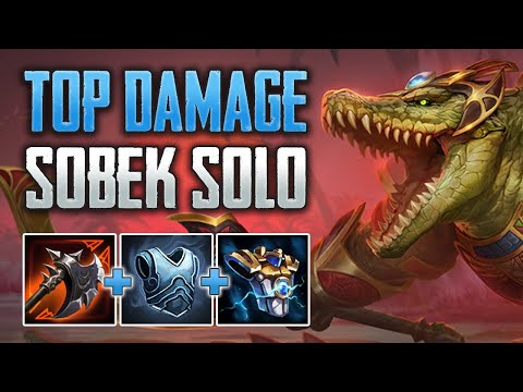 NO POWER, TOP DAMAGE! Sobek Solo Gameplay (SMITE Conquest)