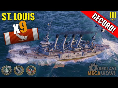 Cruiser St. Louis 9 Kills & 99k Damage | World of Warships Gameplay