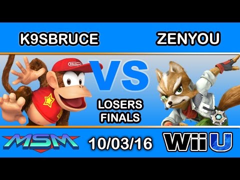 MSM 68 - Infamous | K9sBruce (Diddy Kong) Vs. eM | Zenyou (Fox, Sheik) Losers Finals - Smash Wii U