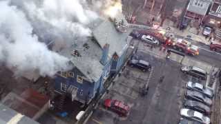 preview picture of video 'House Fire - E. 5th St. (near Cortelyou), Brooklyn, 01/02/14'