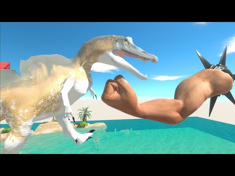 Giant punch against all the dinosaurs of Arbs - Animal Revolt Battle Simulator