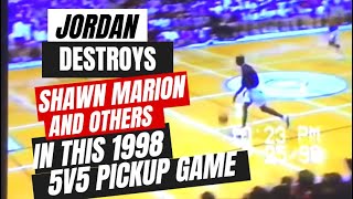 Michael Jordan DESTROYS 5v5 Pickup vs D1 Guys (Shawn Marion, Nate James etc.) YEAR 1998 - RARE