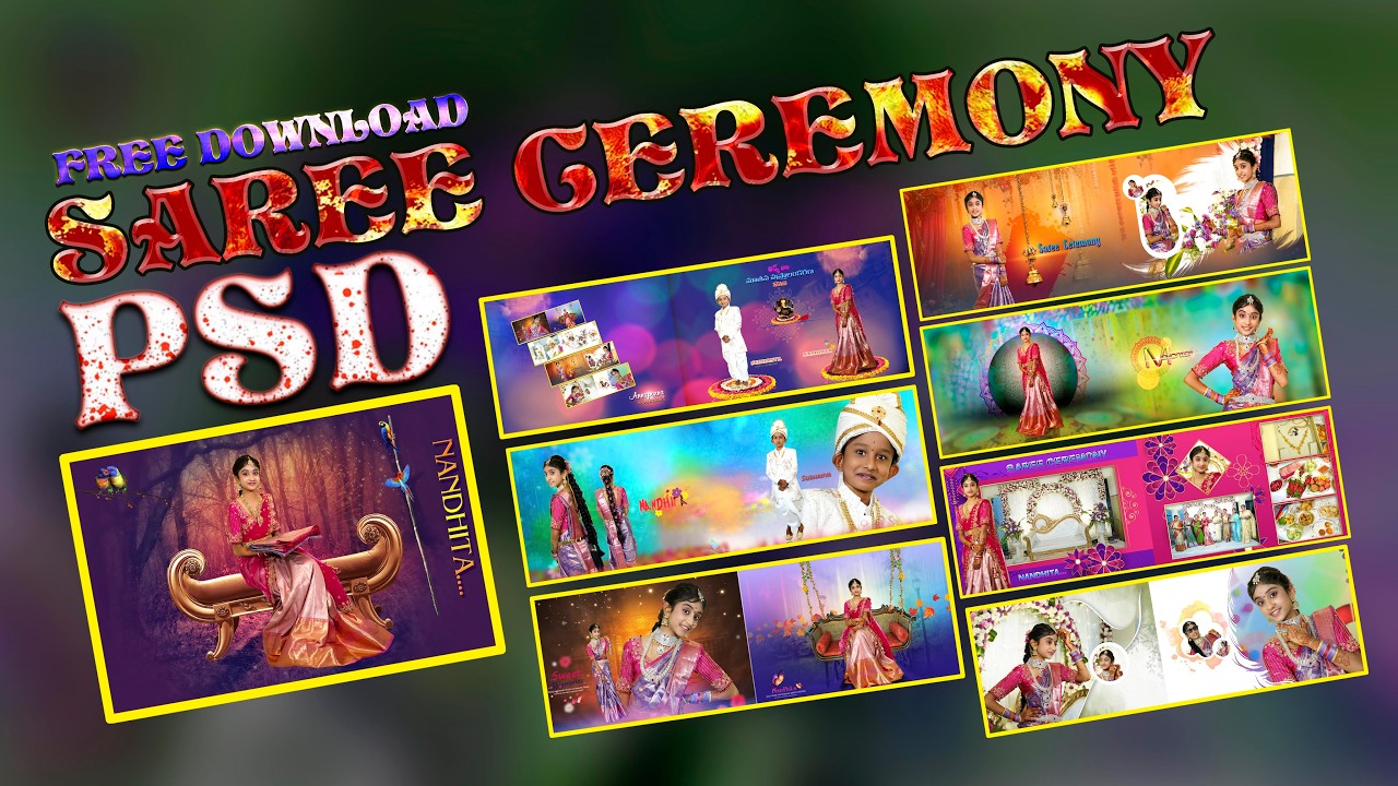 Saree Ceremony PSD Free Download..#photoshop #photoediting #viral#2026 PSD