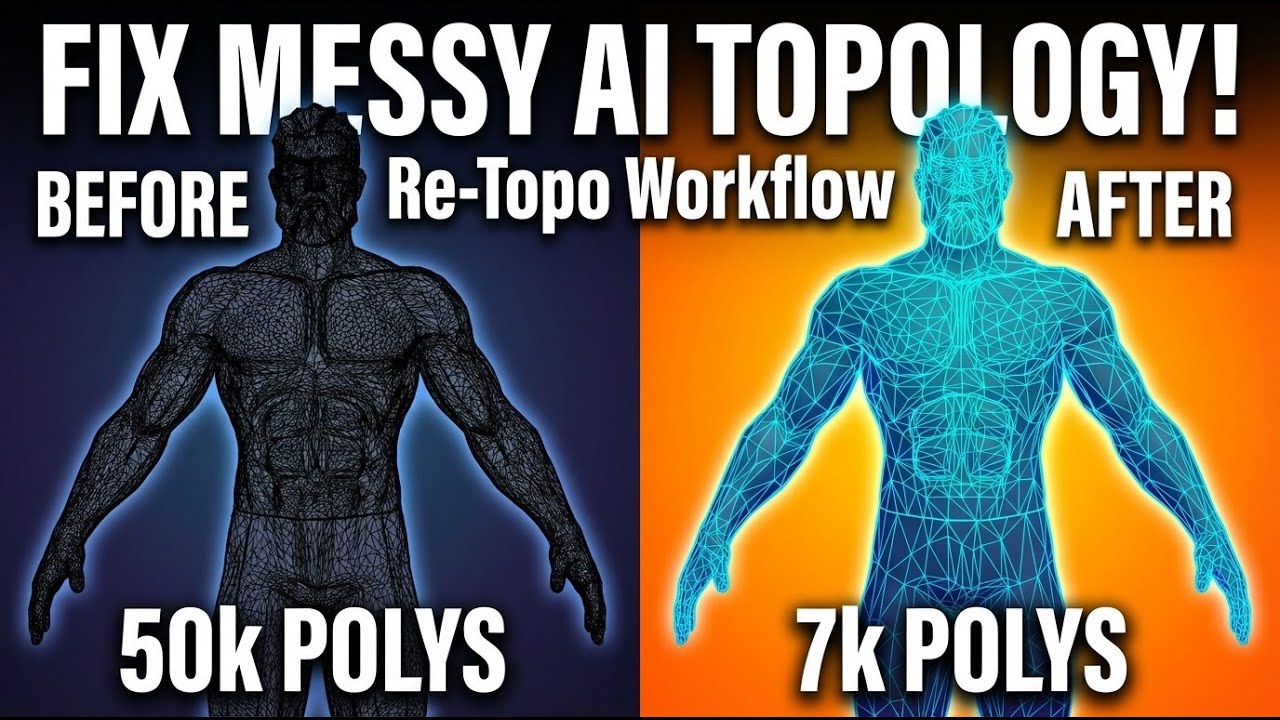 Reduce 50k Polys to 7k in Minutes (AI Mesh Cleanup)