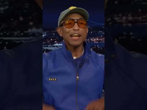 Pharrell shows the audience how he produced "Piece by Piece" #lego