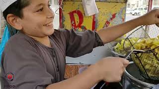 12 Years Old Kid Selling FRENCH FRIES | Hardworking Afghani Kid | Famous French Fries at Street Food