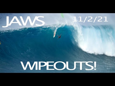 Worst Wipeouts (11/2/21) XL Jaws Big Wave Surfing Pe'ahi in 4K 60fps