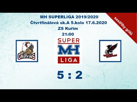 MH SUPERLIGA 5. kolo čtvrt.skupiny B 2019/2020 Griffins vs Blackhawks 5:2 - sestřihy gólů