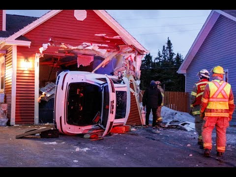 Bizarre crash on Brad Gushue Crescent; Saturday, February 9, 2019