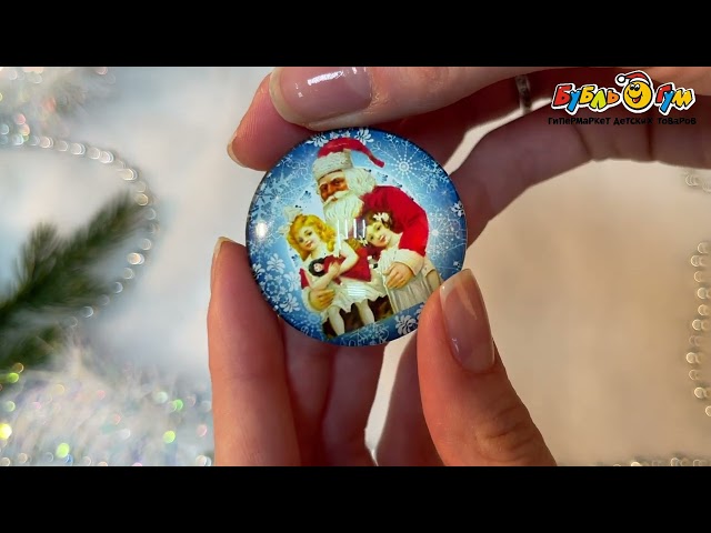 Магнит Новогодние персонажи стеклянный 3,5см в ассортименте - видео