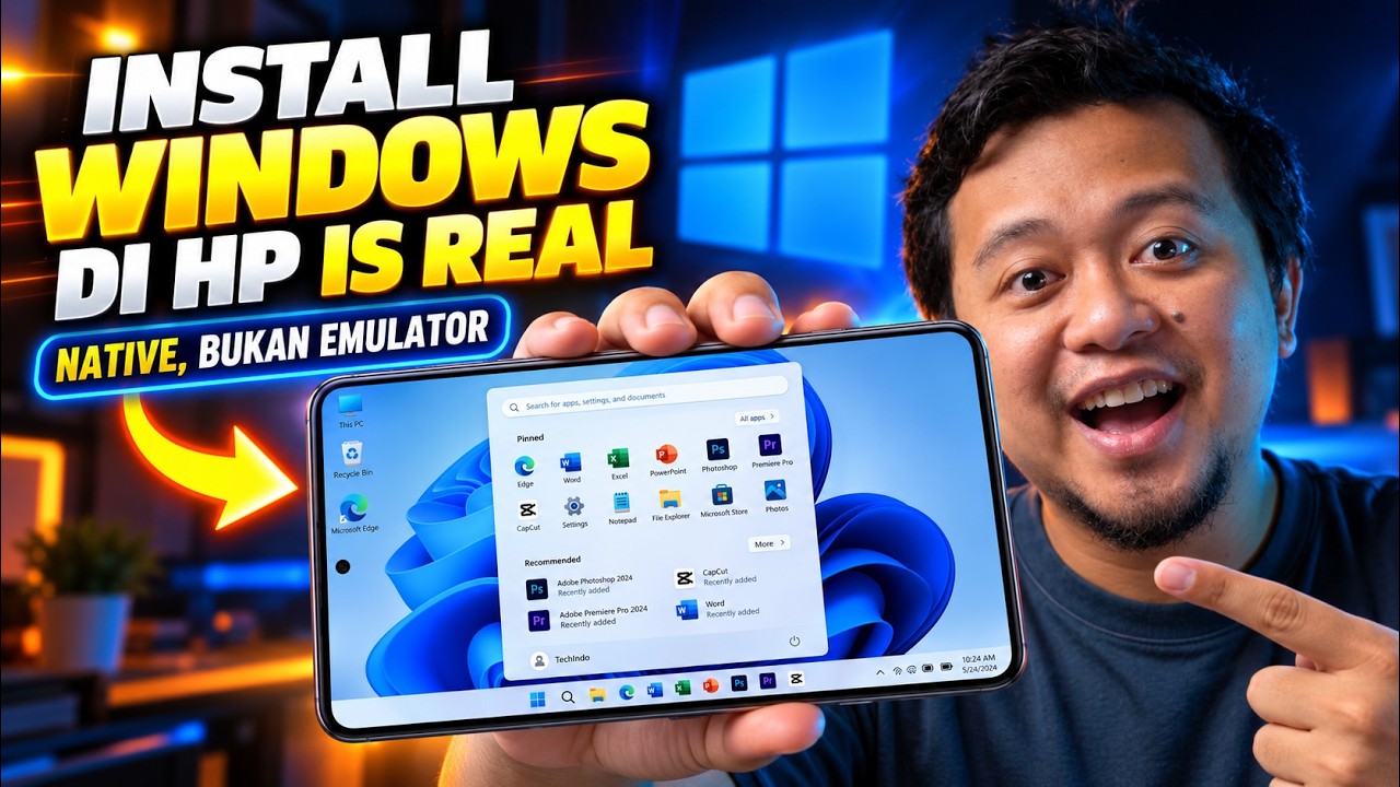 BYE BYE ANDROID! Install Windows Di HP SAMSUNG LANSUNG Support MS OFFICE, PREMIERE PRO DLL