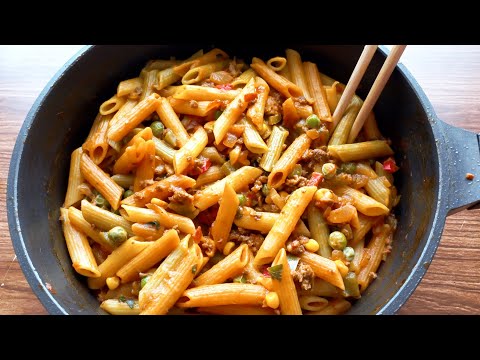 cooking song:my husband's favorite recipe!pasta with ground beef!simple and incredibly delicious!