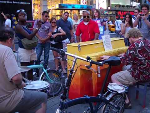 Chris Johnson with Eric Paulin in Times Square 7/3/2010