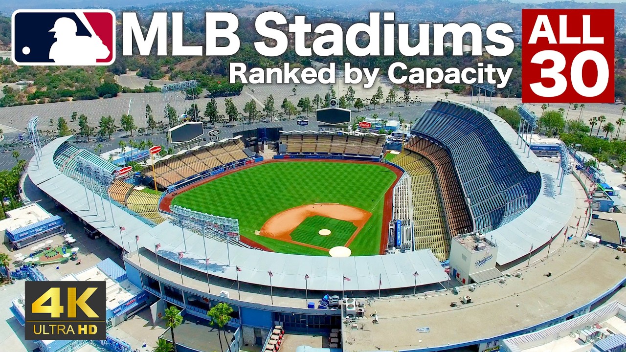 MLB全30球場 収容人数ランキング（全編4Kドローン）/ All 30 MLB Stadiums Ranked by Capacity | 4K Aerial Tour
