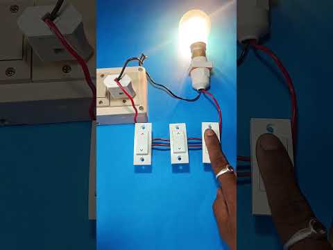 one bulb three switch connection one bulb control with 3 switches...