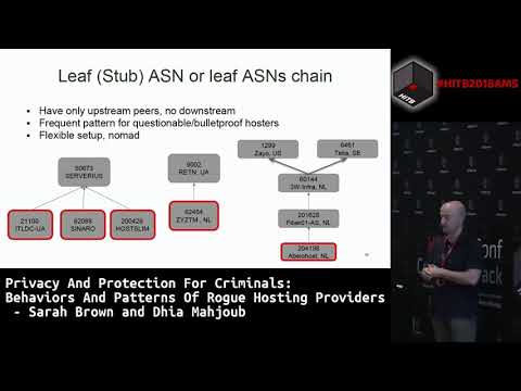 #HITB2018AMS CommSec D1 -  Behaviors and Patterns of Rogue Hosting Providers - D. Mahjoub & S. Brown