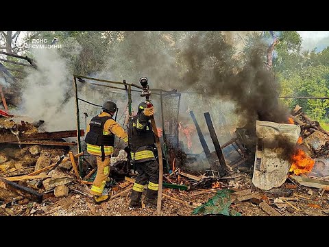 Massive fire erupts in Ukraine's Sumy region after Russian drone strike