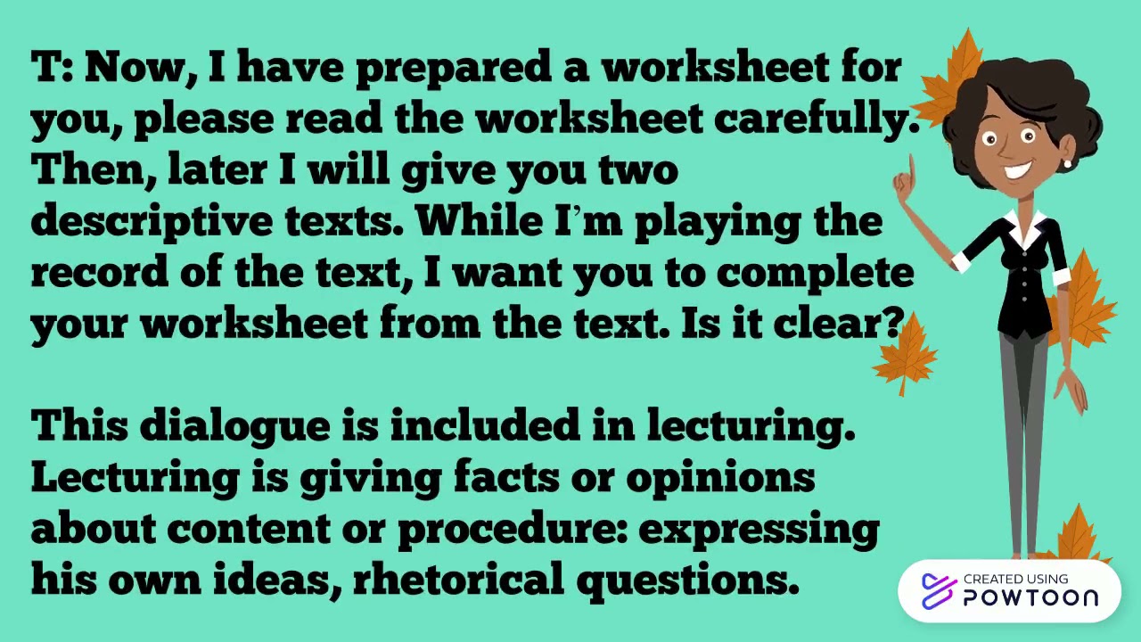 Classroom Discourse Analysis by Flander Theory