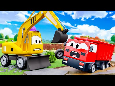 Crashed Dump Truck | Excavator, Dump Truck, Bulldozer, Crane Rescue | Toy City Construction Vehicles