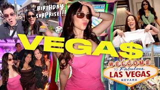 VEGAS BABY!!! Surprise BIRTHDAY Party for Cal!!!  🎲🌴🎰 Weekend Vlog