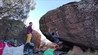 Video thumbnail of Amanecer caníbal, 7b (sit). Albarracín