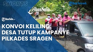 Hari Terakhir Kampanye Pilkades di Sragen, Ribuan Pendukung Konvoi Naik Motor & Pikap Keliling Desa