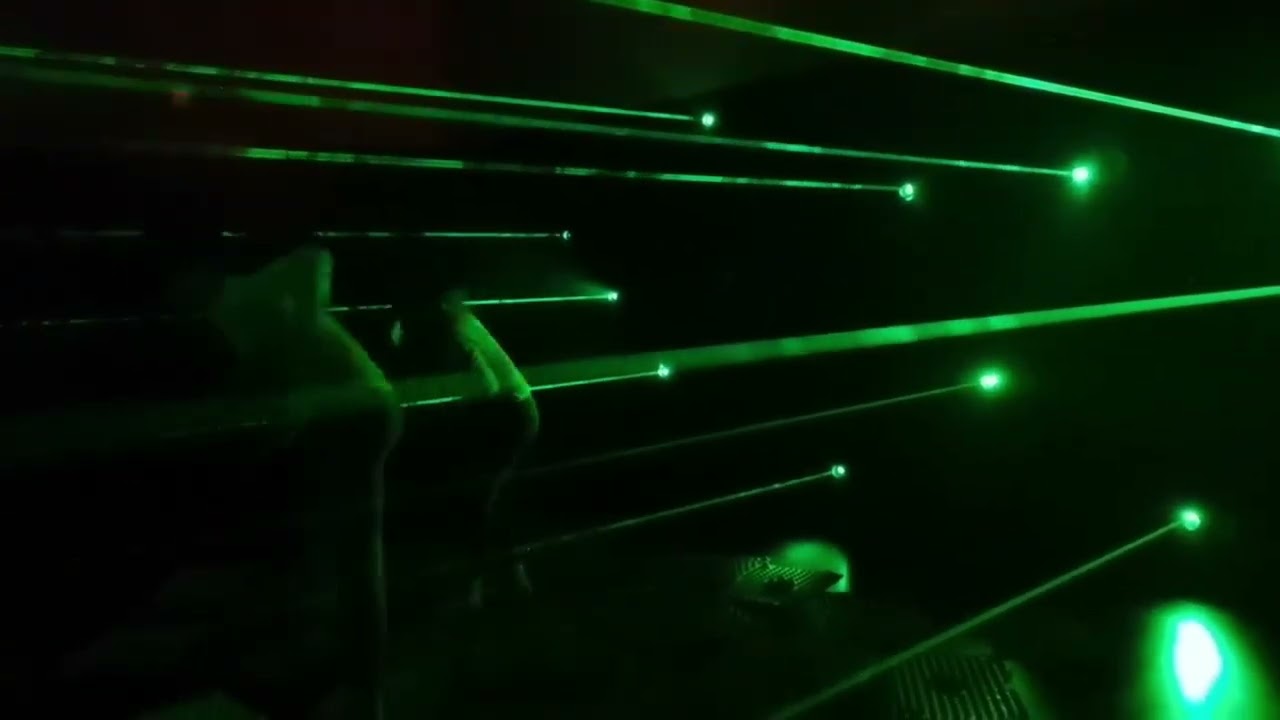 Finished commercial interactive laser maze installation