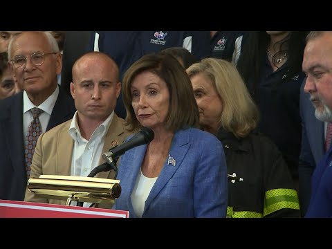 House Speaker Nancy Pelosi and fellow lawmakers met with retired first responders and advocates ahead of a House vote which overwhelmingly approved a bill to ensure that a victims compensation fund for Sept. 11 attacks never runs out of money. (July 12)