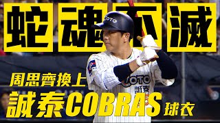 [分享] 周思齊穿17年前誠泰Cobras球衣 首打席